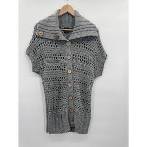 2b Bebe Vintage Y2K Cardigan Womens Medium Gray Sparkle Chunky Retro 90s Layers